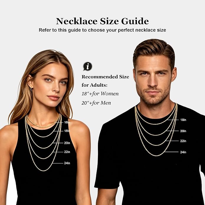 NOKMIT 14K Gold Filled Paperclip Necklace for Women Men, 3mm/4mm/5mm Rectangular Paper Clip Link Chain, 16-24 Inches, Hypoallergenic, Non-Tarnish, Dainty Unisex Jewelry, Cadenas de Oro 14K para Mujer