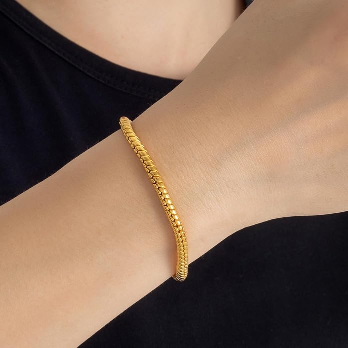 Dankadi Italy Smooth 3MM 4MM Round Snake Chain Bracelet Solid 925 Sterling Silver Men Women 6.3" 6.7" 7" 7.5" 8" 8.5" 9" 9.5" Bangle Charm Jewelry Gift