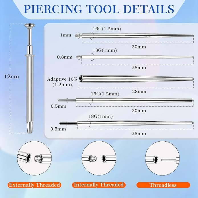 ONESING 2Pcs Piercing Ball Grabber Tool for Changing Jewelry, Stianless Steel Flat Back Earring Applicator Internally Threaded Push Pin Piercing Grabber Tool, Anti Slip 4 Claw Gem Ball Grabber Tool