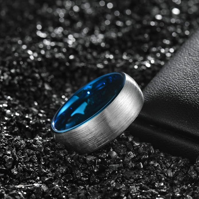 TRUMIUM 4mm 6mm 8mm Tungsten Ring Wedding Band for Men Women Engraved I Love You Matte Brushed Comfort Fit Size 4-15