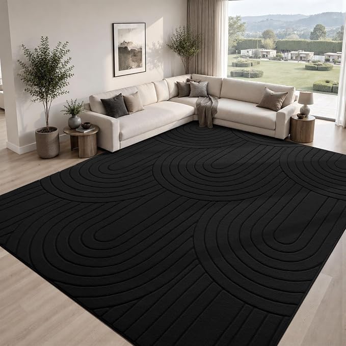 Sour Lemon Area Rugs 9x12 Living Room, Washable Rug Modern Soft Large Area Rug for Bedroom, 3D with Soft High-Low Pile Non-Slip Carpet Mat for Kids Room Dining Room Kitchen Office