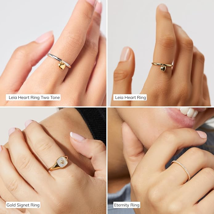 Ana Luisa Gold Rings for Women - 14K Gold Plated Rings for Women Non Tarnish - Trendy Stacking Ring for Daily Wear - Twisted, Heart, Eternity Ring Styles - Hypoallergenic & Water-Resistant Jewelry
