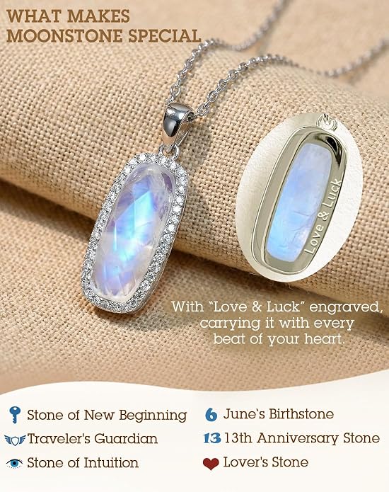 Natural Gemstone New Beginnings Birthday Graduation Gifts 925 Silver Jewelry Plated with 18K Gold Protection Necklace for Women