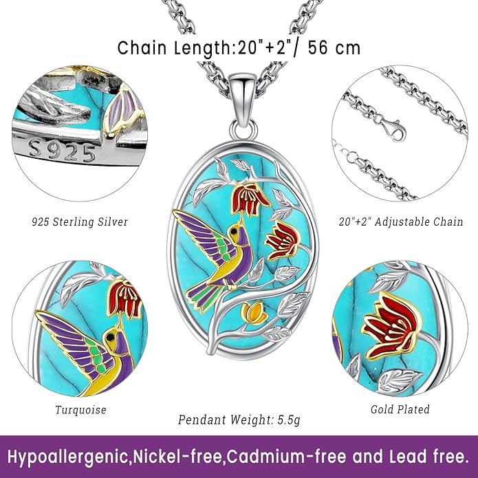Turquoise Jewelry for Women Men 925 Sterling Silver Pendant Urn Necklaces for Ashes Picture Locket Necklace Thor Hammer Yggdrasil Virgen De Guadalupe St Michael Christopher Judas Witches Knot Necklace