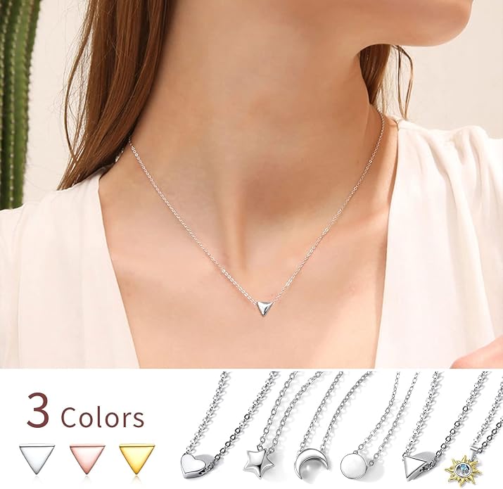 ChicSilver 925 Sterling Silver Cross/Heart/Butterfly/Star/Moon Necklace for Women, Hypoallergenic Dainty Small Silver Pendant Necklaces (with Gift Box)