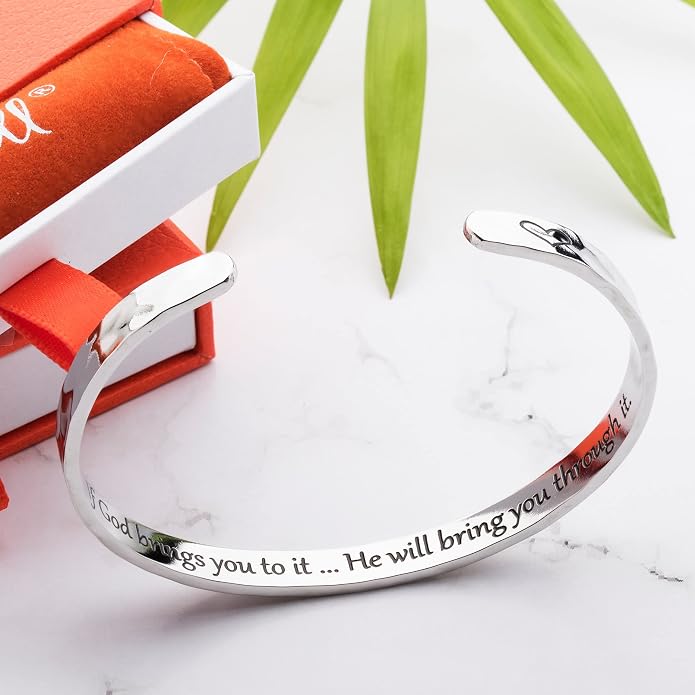 Carviell Bracelet - Gifts for Women – Inspirational, Friendship, Love, Mom, Daughter, Sister, Christian, Graduation, Memorial & Wedding Gifts – 100+ Phrases – Stainless Steel, Gift-Ready