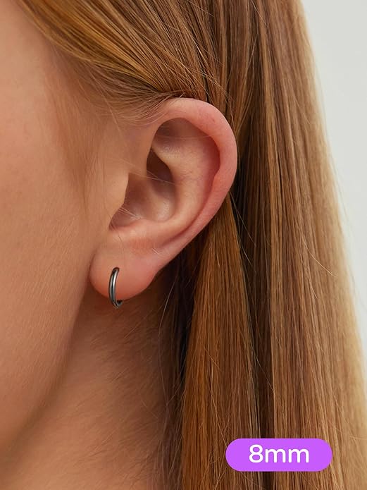 ChicSilver Sterling Silver Hoop Earrings for Women Hypoallergenic 925 Sterling Silver Huggie Earrings for Women Dainty Earring (8/10/12/14/16/18/20MM)