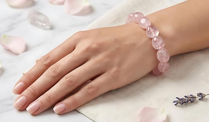 Natural Gemstone Bead Bracelet for Women – Healing Crystal Reiki Bracelet, Handmade Spiritual Protection Jewelry, Energy Stone Stretch Bracelet Gift for Women & Girls