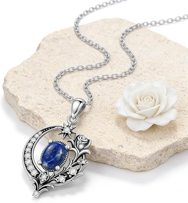 PELOVNY Celtic Knot Necklaces for Women 925 Sterling Silver Gemstone/Birthstone Teardrop Infinity Necklace Irish Celtic Pendant Jewelry Gifts for Mom Daughter Wife