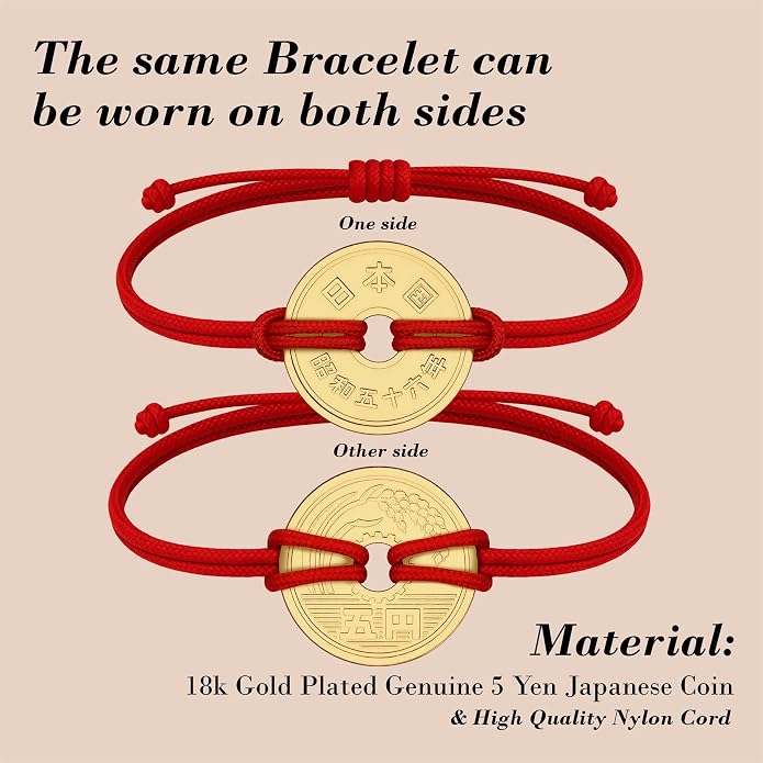 HOBBY OF KINGS Good Luck Coin Bracelet | 18k Gold Plated Wristband | Handmade Jewelry for Collectors and History Lovers