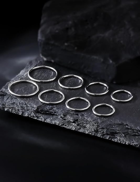20G 18G 16G 14G 12G 10G 8G 6G Nose Rings Hoops 316l Surgical Steel Clicker Septum Lip Ring Tragus Helix Daith Rook Conch Snug Cartilage Lobe Earrings Hoop Piercing Jewelry For Women Men