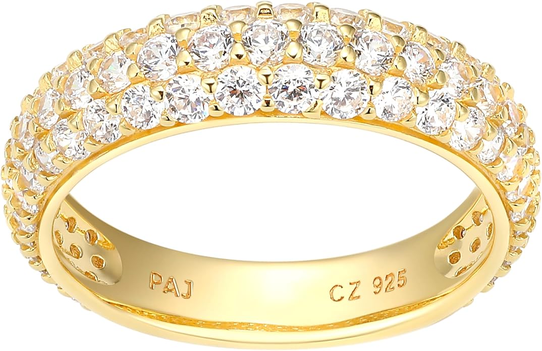 Amazon Essentials Cubic Zirconia Classic Pave Eternity Ring in Sterling Silver