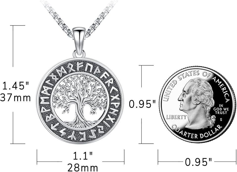Eusense Viking Jewelry for Men Women Sterling Silver 925 Mjolnir Thors Hammer Pendant Celtic Cross Necklace Wolf Odin Raven Freya Goddess Norse Pagan Compass Vegvisir Yggdrasil Nordic Viking Necklaces Gifts