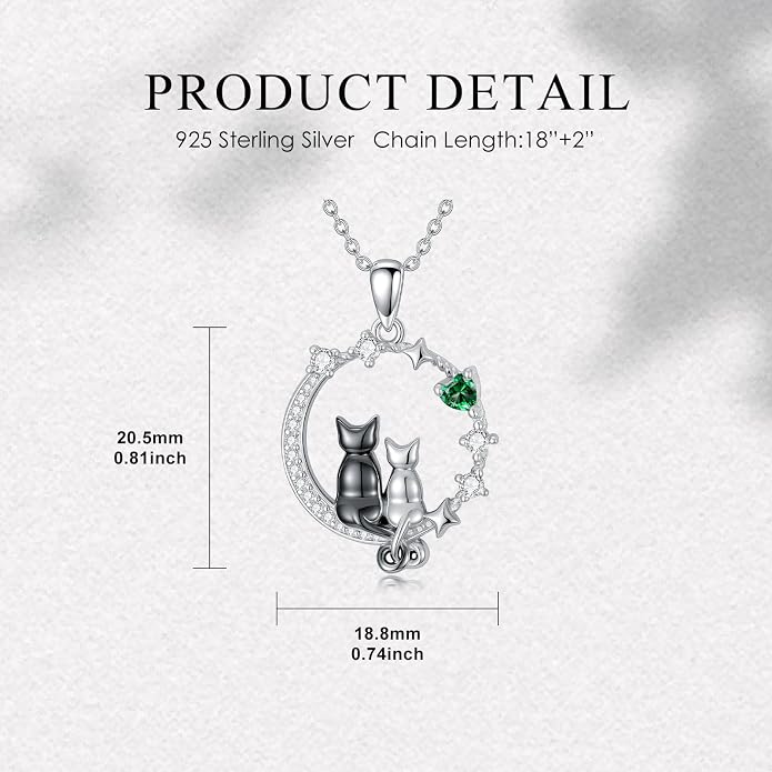 PELOVNY Teddy Bear Necklace for Women 925 Sterling Silver Bear/Highland Cow/Fox/Cat/Axolotl Birthstone Necklace Christmas Birthday Jewelry Gifts for Mom Daughter Wife Sister