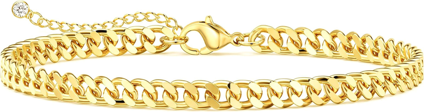 DEARMAY Gold Anklets for Women Waterproof, Non Tarnish14K Gold Plated Ankle Bracelets Set Stack, Summer Beach Jewelry Gifts for Vacation, Bikini Outfits for Women Mom Her