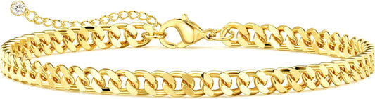 DEARMAY Gold Anklets for Women Waterproof, Non Tarnish14K Gold Plated Ankle Bracelets Set Stack, Summer Beach Jewelry Gifts for Vacation, Bikini Outfits for Women Mom Her