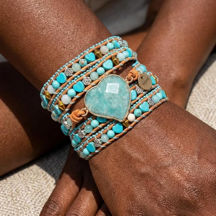 YGLINE Natural Stone Bracelet 3 Wraps Bracelet Handmade Boho Bracelet for Women Bracelet
