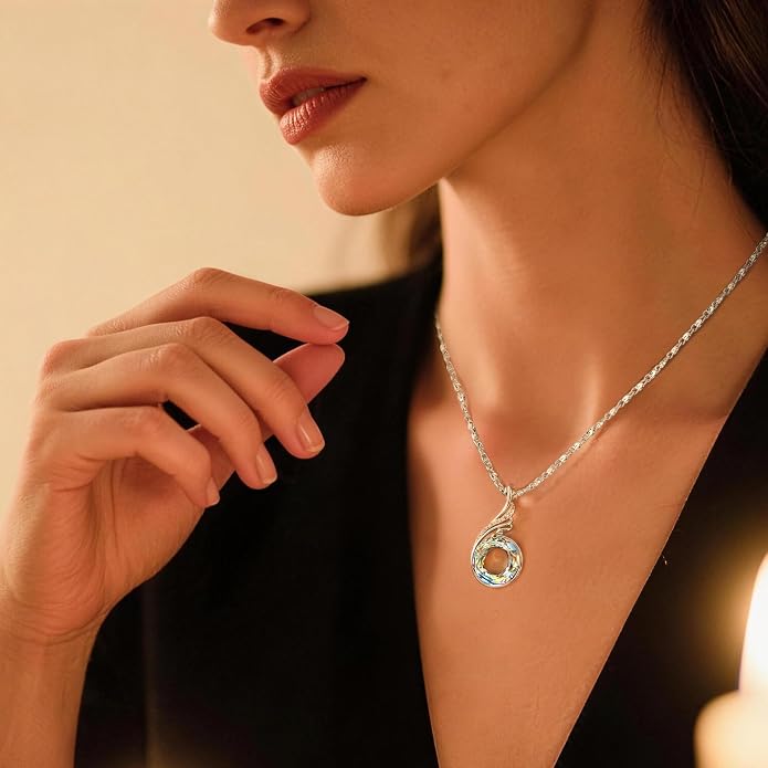 Kate Lynn "Rise From the Ashes Phoenix Necklace Made with Crystals from Austria, 18"+2" Necklace, Packaged with Jewelry Box, Birthday Gift for Women, Symbol of Luck and Renewal