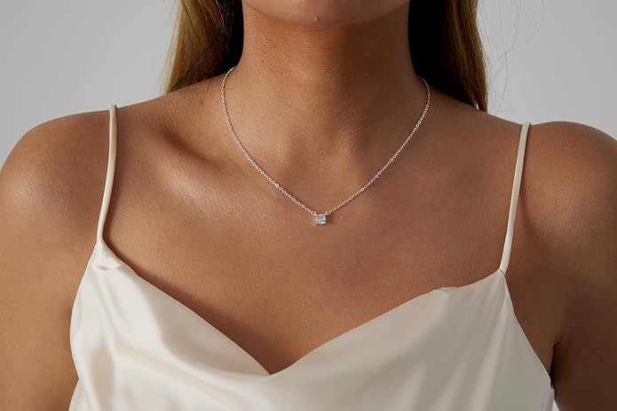 Kyerlyn Cubic Zirconia Choker Heart Shaped Diamond Choker Solitaire Necklace for Women Dainty Gold Filled Tiny CZ Diamond Choker Necklace…