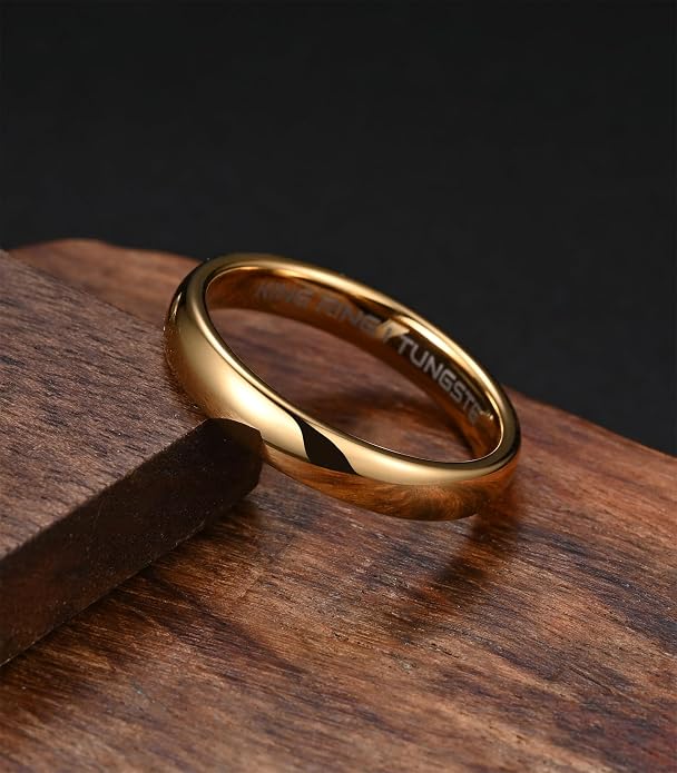 King Ring Tungsten 4/6/8mm Rings – Super Polished Wedding Bands – Designed in USA