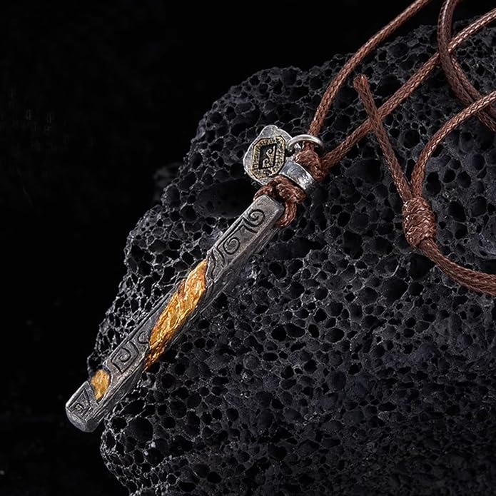 Mens Personalized Bar Pendant Wax Rope Necklace | Handmade Engravable Charm Braided Leather Cord Adjustable Necklace Jewelry Gift for Dad Husband Boyfriend