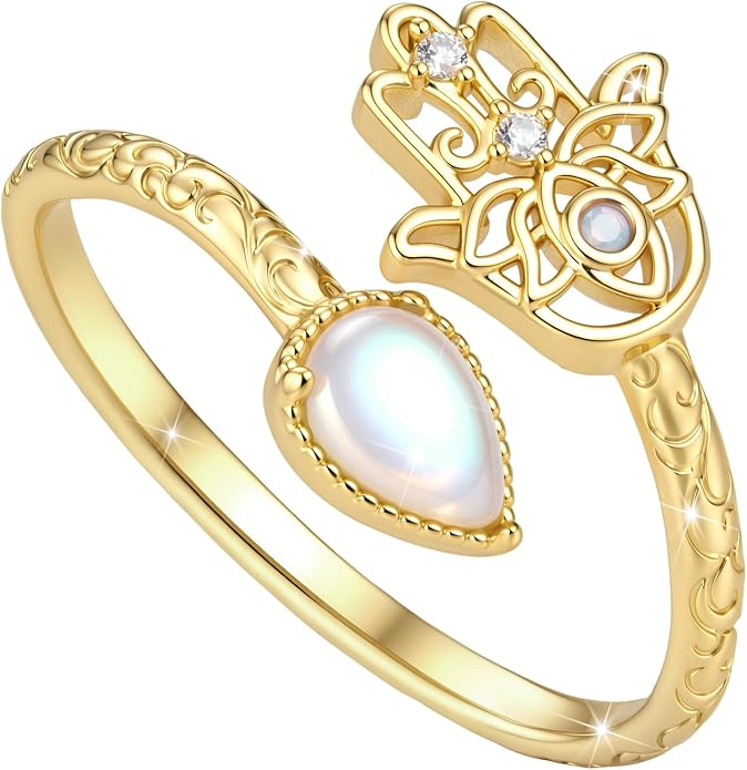 Adjustable Koi Fish Smake Dachshund Kitten Cat Hummingbird leaf Dragon Stackable Rings Lucky Protection Gold Adjustable Animal Themed Fortune Protection Ring Good Luck Statement Jewelry Women Grandma Mom Daughter