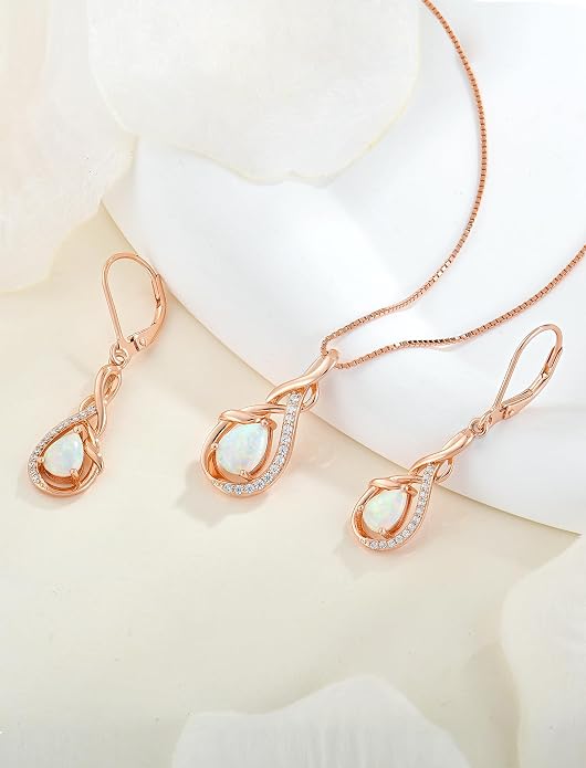 STARCHENIE Infinity Teardrop Pendant Necklace for Women 925 Sterling Silver Birthstone Jewelry