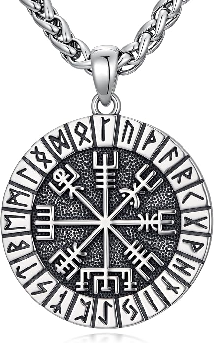 Viking Necklace for Men 925 Sterling Silver Norse Viking Pendant Norse Jewelry for Dad Husband, w/Stainless Steel Chain 22"+2"