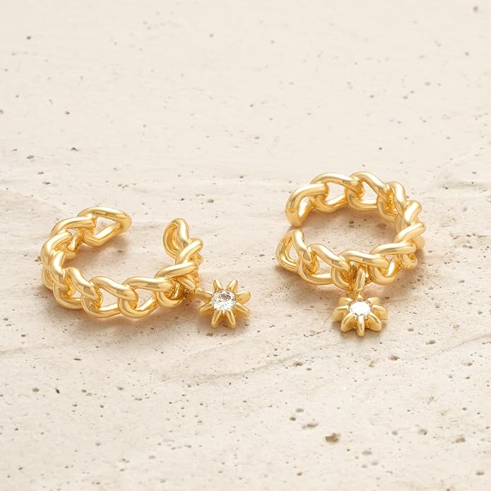 MYEARS Women Ear Cuff Earring Gold Non Pierced Ear Cartilage Clip on Wrap Hoop 14K Gold Filled Tiny Boho Beach Simple Minimalist Delicate Handmade Hypoallergenic Jewelry Gift-Sold as Single/Pair