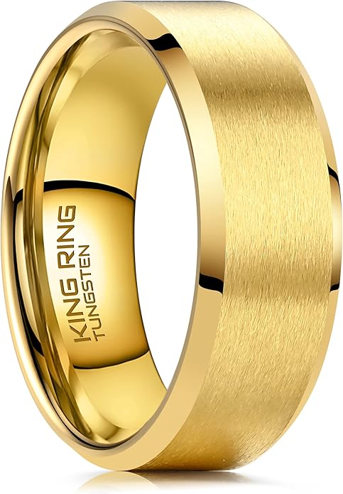 King Ring Tungsten 4/6/8/10mm Rings – Super Polished Matt Finish Tungsten Rings – Designed in USA