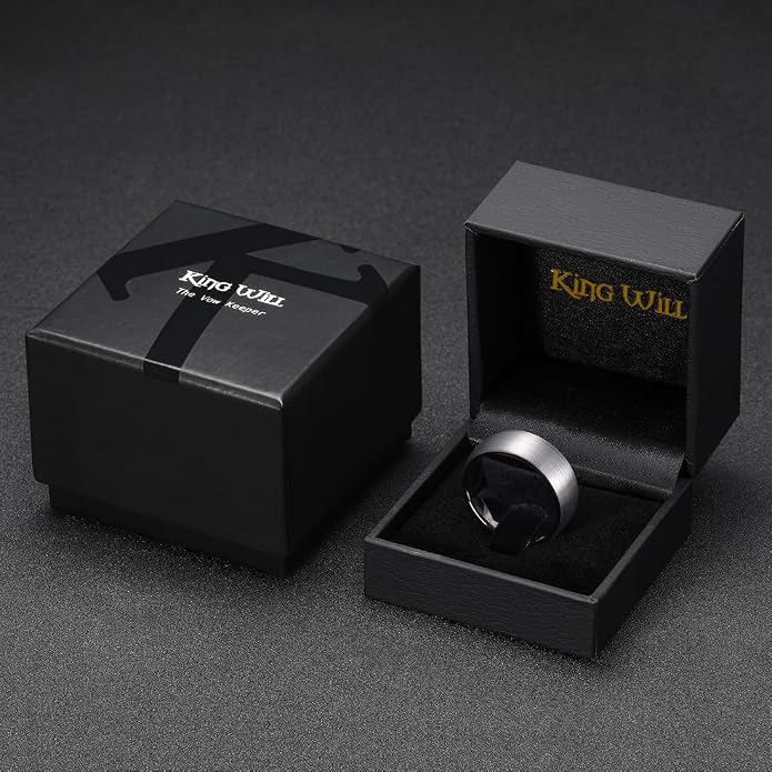 King Will Wedding Band for Men Women, 2/4/6/7/8mm Domed Matte Brushed Tungsten Carbide Rings, Solid/Dual Color Engagement Rings, Comfort Fit