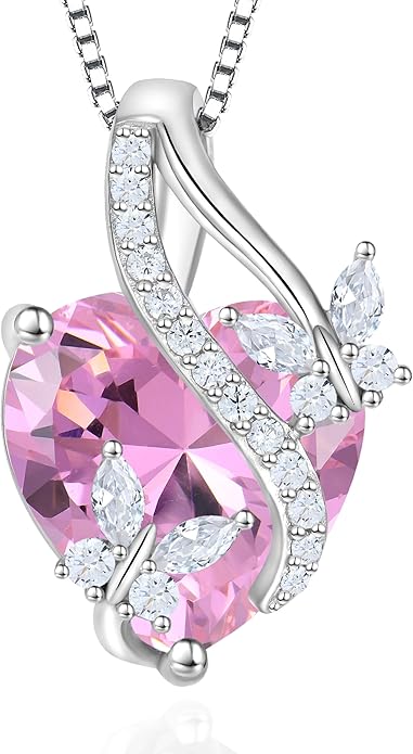 Butterfly Necklaces for Women Sterling Silver Infinity Heart Pendant Birthstone Jewelry Gift with 14k Yellow Gold/Rose Gold Plated