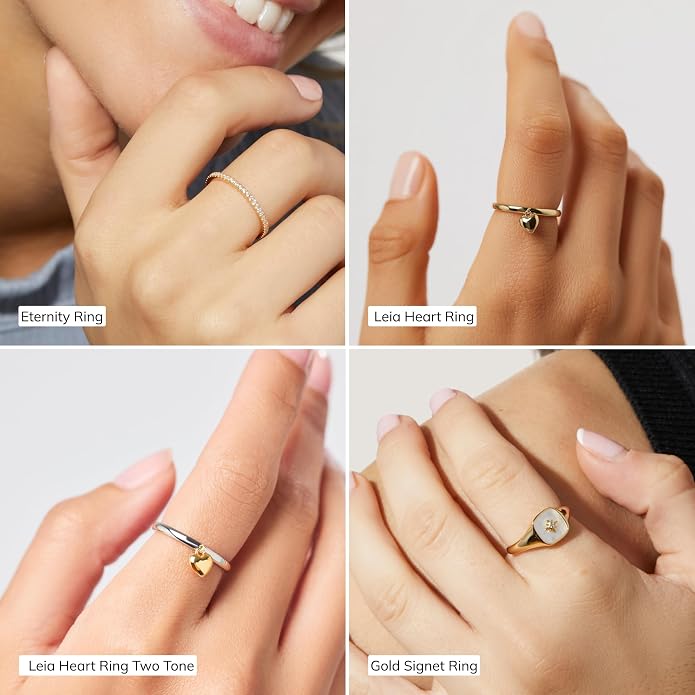 Ana Luisa Gold Rings for Women - 14K Gold Plated Rings for Women Non Tarnish - Trendy Stacking Ring for Daily Wear - Twisted, Heart, Eternity Ring Styles - Hypoallergenic & Water-Resistant Jewelry