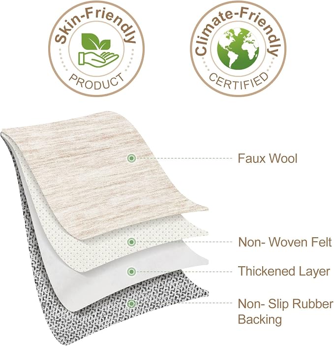 Nakagishi 9x12 Area Rugs Living Room: Washable Large Vintage Rug Neutral Non-Slip Soft Stain Resistant Indoor Carpet for Bedroom Nursery Dining Room Office Playroom - Beige-01