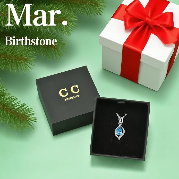Infinity Birthstone Necklace for Women 925 Sterling Silver Dainty Infinity Pendant Jewelry Birthday Mothers Day Gifts for Mom Women Wife