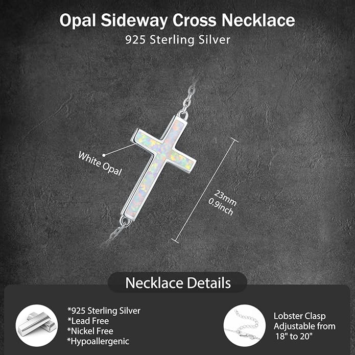PRAYMOS Faith Cross Necklace for Women 925 Sterling Silver Pendant Necklace With Birthstone Initial Christian Religious Confirmation Baptism Mothers Day Gifts