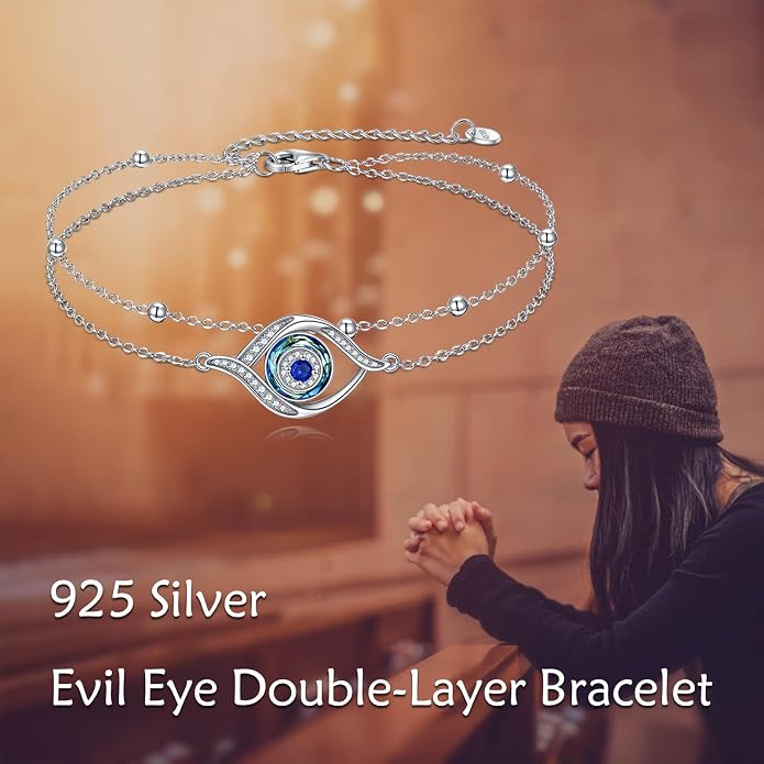 VONALA Witches Knot/Compass/Dragonfly/Clover Bracelet Sterling Silver Adjustable Charm Bracelet Summer Beach Foot Chain Jewelry for Women Gifts