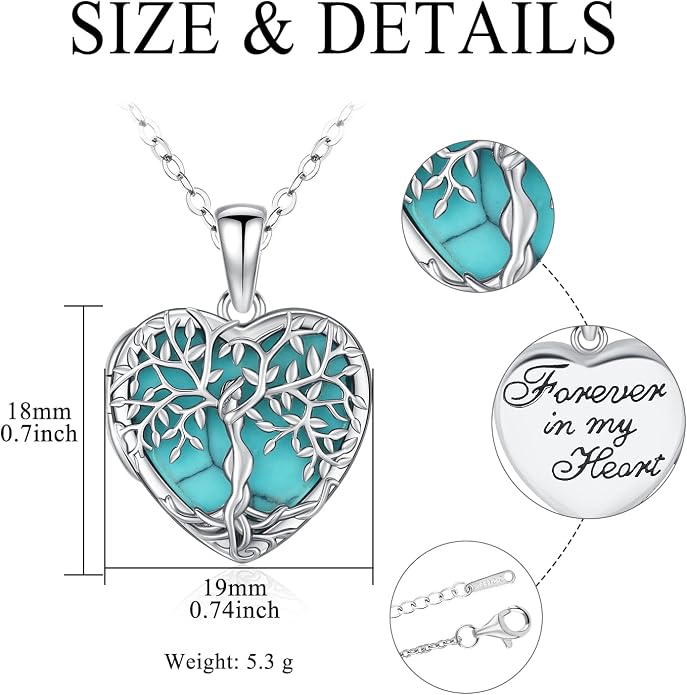 Odinstone Tree of Life Necklace, Sterling Silver Pendant for Women Family Tree Necklaces Jewelry for Mom/Wife/Grandma(With Fine Gift Box)