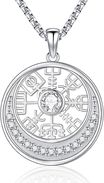 Eusense Viking Necklace for Men Women 925 Sterling Silver Pendant Thors Hammer/Norse Runes/Odin's Ravens/Wolf/Dragon/Snake/Yggdrasil/Freya/Helm of Awe/Valknut/Triskelion/Axe/Shield Viking Jewelry