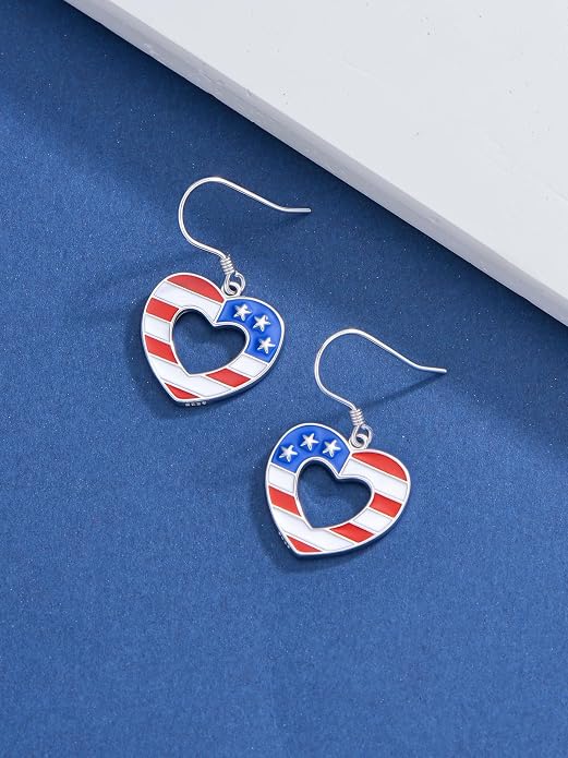 Seiyang Dangle Earrings 925 Sterling Silver Animal/American Flag/Turquoise Dangle Drop Earrings Jewelry Gifts for Women