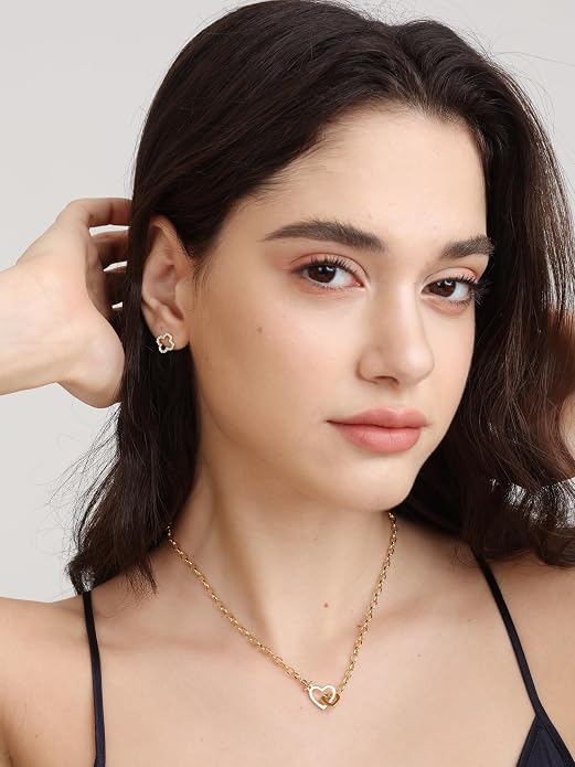 FRUMOS Gold Plated Necklace for Women, Dainty Layered Chain Necklace, Fashion Jewelry for Daily Wear