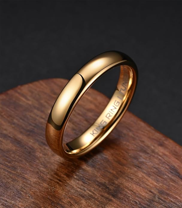 King Ring Tungsten 4/6/8mm Rings – Super Polished Wedding Bands – Designed in USA