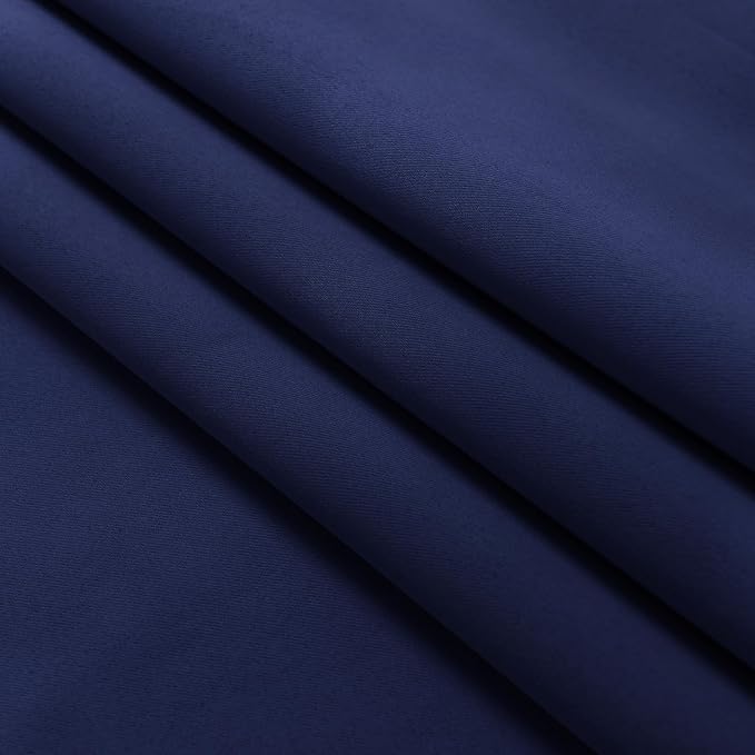 Hiasan RV Blackout Curtains for Bedroom, 52 x 30 Inches Long - Thermal Insulated & Light Blocking Window Curtains for Living Room, 2 Drape Panels Sewn with Tiebacks, Navy Blue