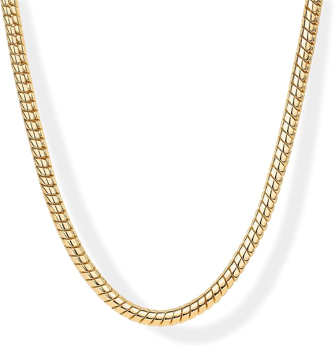 PAVOI 14K Gold Plated Chunky Chain Choker Necklaces for Women | Gold Statement Graduated Link Chain Necklace | Bold Oval Link Barbell Links Paperclip Chains