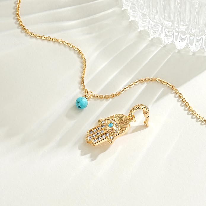 Fashion Dainty Necklace for Women - 14K Gold Plated Detachable Pendant with Cubic Zirconia Accent, Hypoallergenic Layering Jewelry for Women, Trendy Storm Charm Necklace for Daily Wear & Gifting