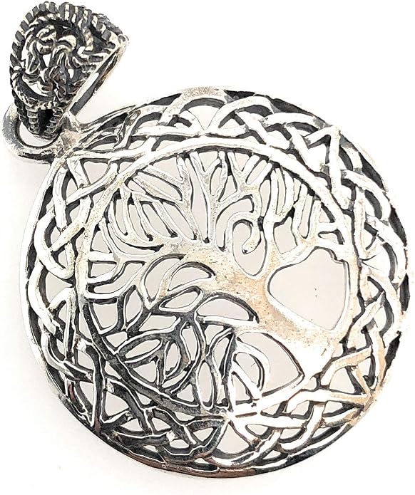 Tree of Life 925 Solid Sterling Silver Pendant 34mm