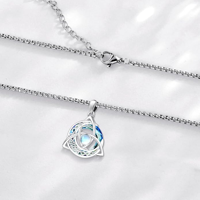Pentagram/Celtic Knot/Witches Knot/Santa Muerte/Triple Moon Goddess/Baphomet/Hecate Necklace Sterling Silver Magic Wiccan Amulet Pagan Jewelry for Women Men