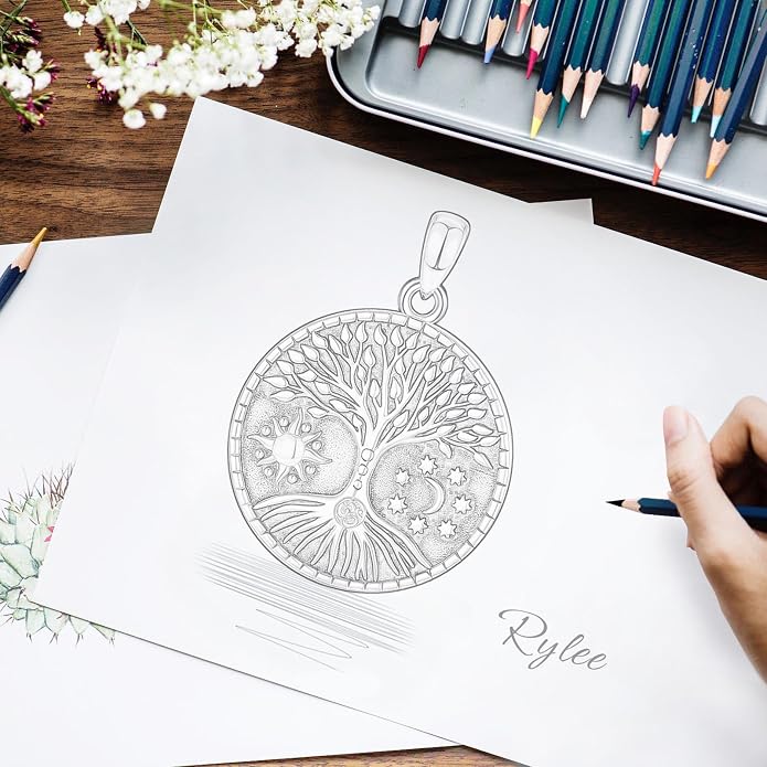 AEONSLOVE Tree of Life Necklace 925 Sterling Silver, Family Tree of Life Pendants Jewelry Gifts for Women Wife Mother, 18 Inch Chain