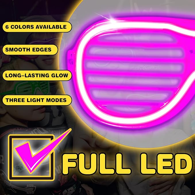 100 Pack Light up Glasses & LED Bracelets with 6 Colors & 3 Flashing Mode, Neon Bulk Gift for Kids and Adults Glow in the Dark Party favors, Halloween, Birthday, Wedding Supplies, Glow Bingo, Carnival