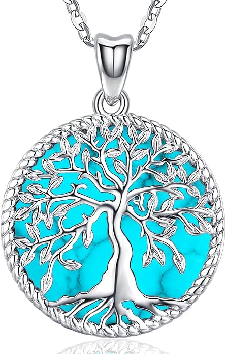 Odinstone Tree of Life Necklace, Sterling Silver Pendant for Women Family Tree Necklaces Jewelry for Mom/Wife/Grandma(With Fine Gift Box)